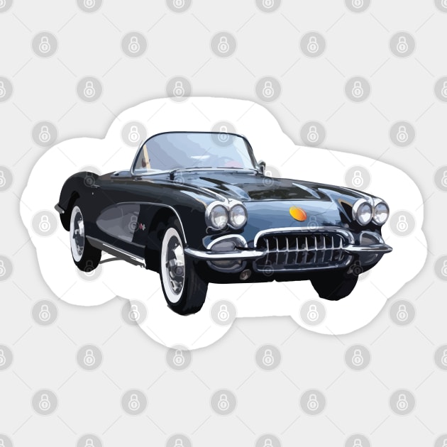 Vintage Classic Car Sticker by Seven Seven t